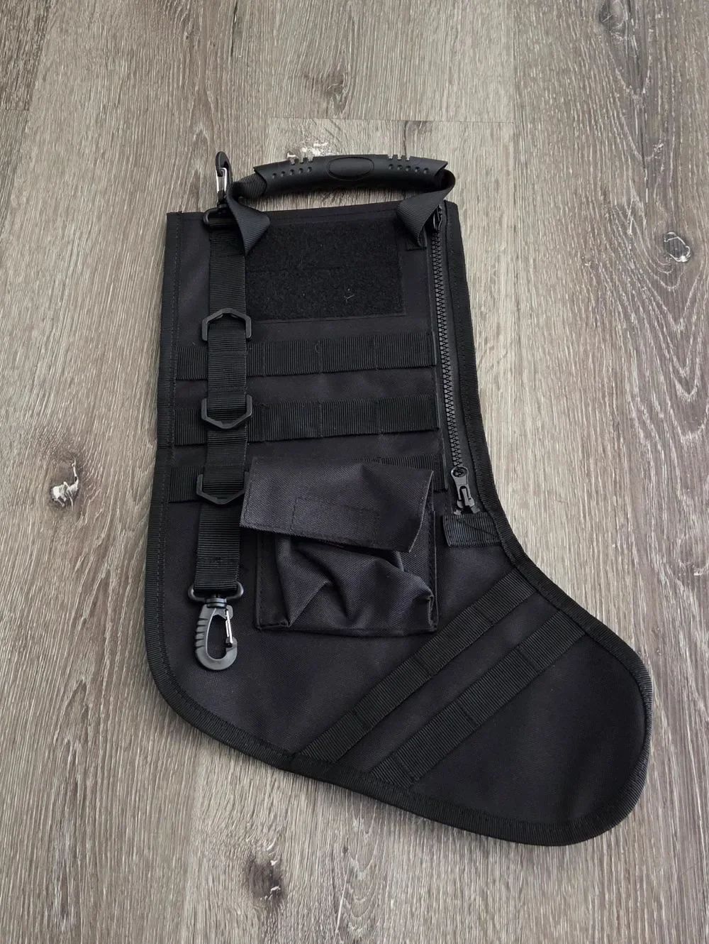 Tactical Black Gear Stocking with Pouch